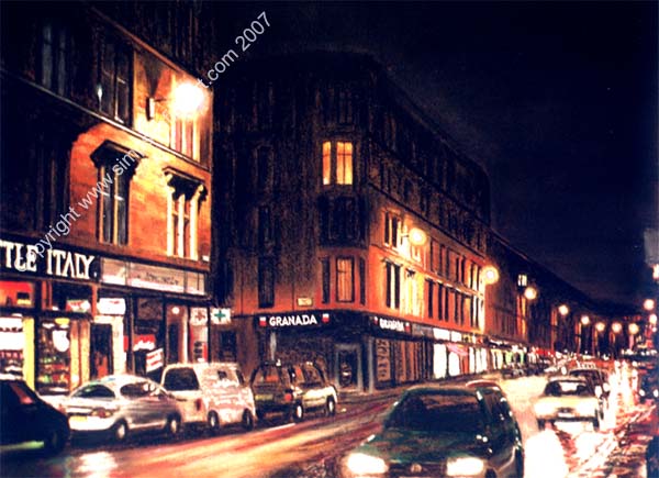 Byres Road, Glasgow By Night