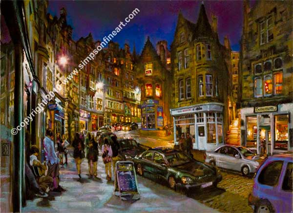 Cockburn Street, Edinburgh by Night